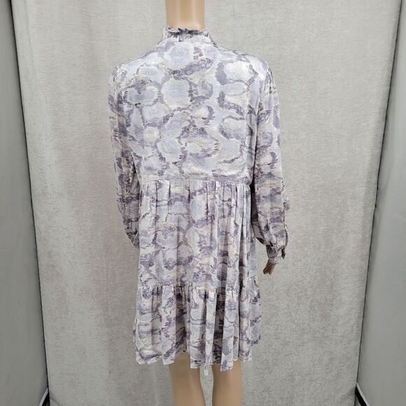 Karlie Abstract Snakeskin Print Long Sleeve Teired Dress Women's Size Medium - Picture 7 of 14